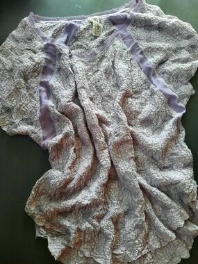 Free People V-Neck Relaxed Fit Lavender Lace Blouse